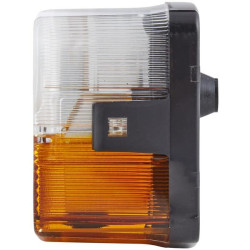 Posūkių ir gabaritinis žibintas kairysis, 21 W, kvadratinis, 12 V, gintaro/skaidrus, tvirtinamas varžtais, 85 x 54 x 95 mm, Hell