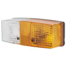 Posūkių ir gabaritinis žibintas LH 21/5W, stačiakampis, 12/24V, gintaro/skaidrus, tvirtinamas varžtais, 158x51x64mm, Hella 2BE00