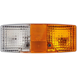 Posūkių ir gabaritinis žibintas LH 21/5W, stačiakampis, 12/24V, gintaro/skaidrus, tvirtinamas varžtais, 158x51x64mm, Hella 2BE00