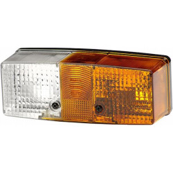 Posūkių ir gabaritinis žibintas LH 21/5W, stačiakampis, 12/24V, gintaro/skaidrus, tvirtinamas varžtais, 158x51x64mm, Hella 2BE00