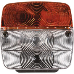 Kvadratinis posūkio ir padėties žibintas, baltas/gintaras, prisukamas varžtu 486591