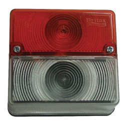 Posūkių ir gabaritų žibintas kvadratinis, 12/24V, oranžinis/baltas, tvirtinamas varžtais, 105x97x52 mm, Britax TOR4514