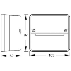 Posūkių ir gabaritų žibintas kvadratinis, 12/24V, oranžinis/baltas, tvirtinamas varžtais, 105x97x52 mm, Britax TOR4514