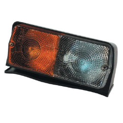 Halogeninis posūkio ir gabarito žibintas RH, priekinis, stačiakampis, 12 V, gintaro/skaidrus, tvirtinamas varžtais, 196 x 74 x 7