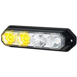 Daugiafunkcinis priekinis žibintas LED, stačiakampis, 12-24V, baltas, 147x37x42mm, 4 LED, Kramp LA80031