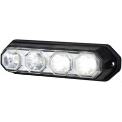 Daugiafunkcinis priekinis žibintas LED, stačiakampis, 12-24V, baltas, 147x37x42mm, 4 LED, Kramp LA80031