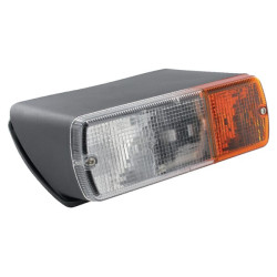 Halogeninis posūkio ir gabaritinis žibintas kairysis, priekinis, stačiakampis, 24 V, baltas/gintaras, tvirtinamas varžtais, 200 