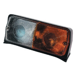 Halogeninis posūkio ir gabaritinis žibintas kairysis, priekinis, stačiakampis, 12 V, gintaro/skaidrus, tvirtinamas varžtais, 196