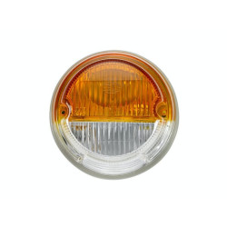 Posūkių ir gabaritinis žibintas 18/3W, apvalus, 12V, gintaro spalvos/skaidrus, Ø 78 mm, Hella 2BE001259061