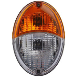 Posūkių ir gabaritinis žibintas, ovalus, 12 V, gintaro spalvos/skaidrus, 140,4xHella 2BE343130081