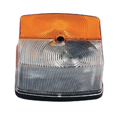 Posūkių ir gabaritinis žibintas RH kvadratinis, 12/24V, gintaro/skaidrus, tvirtinamas varžtais, 95x55x85mm, Jokon 110025020