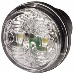 LED gabaritinis žibintas, apvalus, 12V, skaidrus, tvirtinamas varžtais, Ø 30mm, Hella 2PF340825041