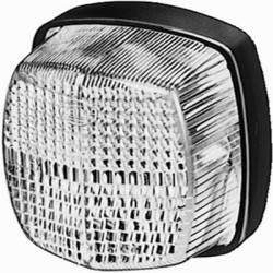 Gabaritinis žibintas 5W, kvadratinis, 12V, skaidrus/baltas, tvirtinamas varžtais, 62x42x62mm, Hella 2PF004081001