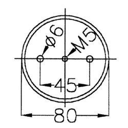 Gabaritinis žibintas, apvalus, 12 V, baltas, tvirtinamas varžtais, Geka PL86