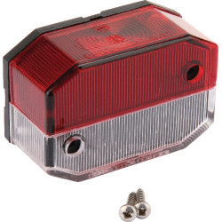 Gabaritinis žibintas, stačiakampis, 12 V, raudonas/baltas, tvirtinamas varžtais, Aspöck 216513007