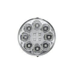 Indikatoriaus lemputė LED, apvali, 12 V, skaidri, prisukama, Ø 66 mm, AMP 2 kontaktų, 12 LED, Hella 2BA009001431