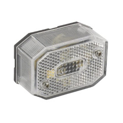 Gabaritinis žibintas, stačiakampis, 12 V, baltas, tvirtinamas varžtais, Aspöck 216512007