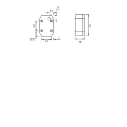 Gabaritinis žibintas, stačiakampis, 12 V, baltas, tvirtinamas varžtais, Aspöck 216512007