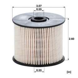 Kuro filtro elementas be metalo PU830X