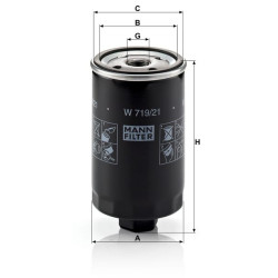 Tepalinės alyvos keitimo filtras W71921