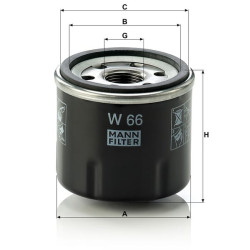 Alyvos filtras Mann & Hummel W66GJ