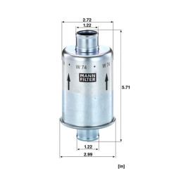 Tepalinės alyvos keitimo filtras W74