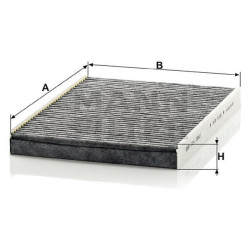 Aktyvuotos anglies vidinis filtras CUK2862