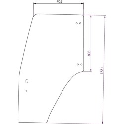 Case - IH JX1100U Maxxima 87302768N Durų stiklas