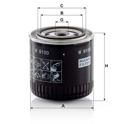 Alyvos filtras W9100