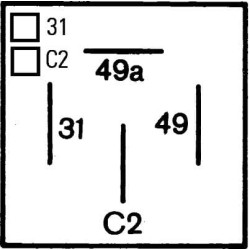 Posūkio signalo relė 12V 4DM003360021