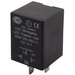 Posūkio signalo relė, 4 polių LED, 12V, 4DW009492111