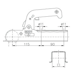 Vilkimo rutulio jungtis 800 kg kvadratinė 1860740