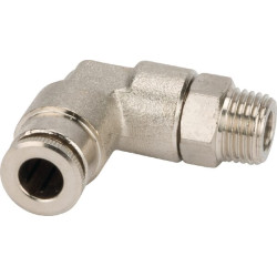 Įspaudžiama jungtis, skersmuo 6 mm, 90° pasukama, išorinis sriegis M10x1, Kramp CLWSS6MK101