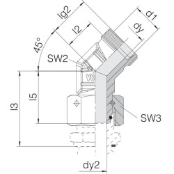45° pjovimo žiedo jungtis 10S EVSD10S