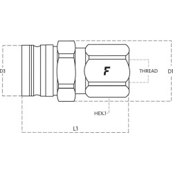 BSP F 1/2" stabdžių sistemos jungtis VF12GASM