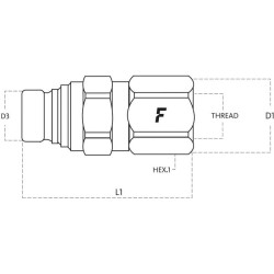 Greito atjungimo jungtis 3/8–1/2" BSP 2FFN3812GASF2V