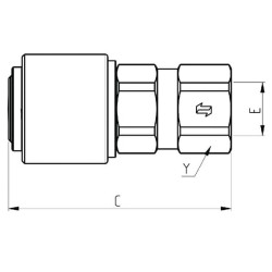 Hidraulinis kištukas 3/8" išorinis sriegis 3FFV38GASM