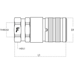 Greito sujungimo jungtis 1/2-1/2 BSP FSH0812GASF
