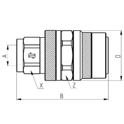 QR jungtis, plokščia 1, vidinė 3FFV1GASFS