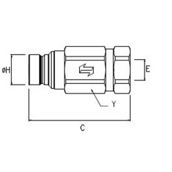 Greito atjungimo movos galvutė 3/8" BSP 3FFH0638GASM