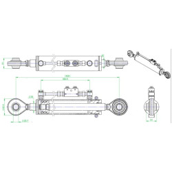 Hidraulinė viršutinė traukė 2/2 kat., su vožtuvu, švaistiklio galas x prailgintas švaistiklio galas TEVNN356331122