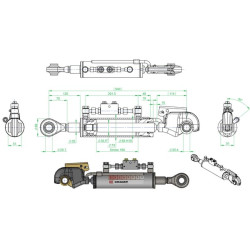 Hidraulinė viršutinė traukė 2/2 kat. su vožtuvu, kablio formos prailginta traukės galvute TCVNNE356316022
