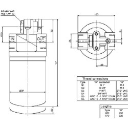 Grįžtamasis filtras 16-P25-T2 1" MSH050BP25