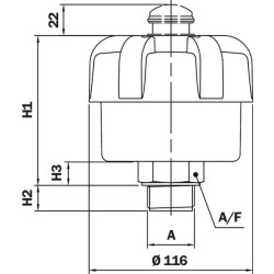 Ventiliacijos filtras 1 1/2 colio 3 µm SAP1151CA03A0A