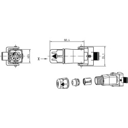 HARAX® HAN3A moteriškoji jungtis 09200030745