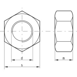 Šešiakampė veržlė M14x2.00, plienas, 8 klasė, Kramp 04020014