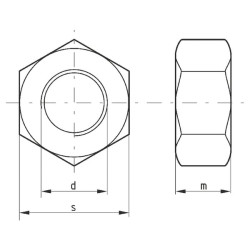 Šešiakampė veržlė M8x1,25, plienas, 8 klasė, Kramp 04040008