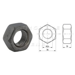 Šešiakampė veržlė DIN934 M24x3.00, plienas, 8 klasė, Kramp 93424B