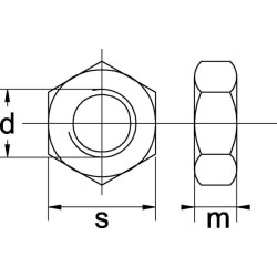 Šešiakampė veržlė DIN934 M12x1,75, plienas, 8 klasė, Kramp 93412B