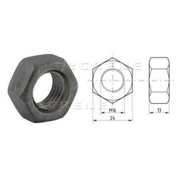 Šešiakampė veržlė DIN934 M16x2.00, plienas, 8 klasė, Kramp 93416B